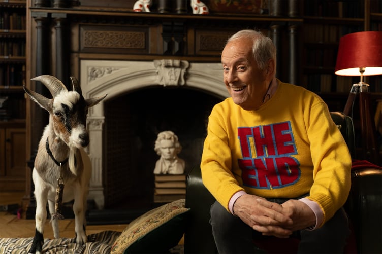 Gyles Brandreth and an "escaped goat"