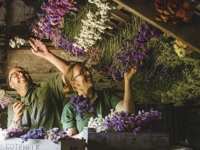 Flowers being harvested for Cotehele's Christmas Garland