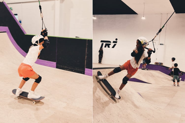 Skateboarders at TR7 can use the rope system as a handle.