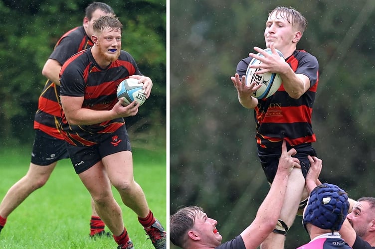 Liskeard-Looe duo Oscar Sanders-Mortimer (left) and man of the match Will Hoskin. Pictures: Glen Rogers