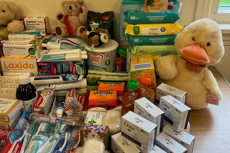 Generous Brentor villagers donated badly needed toiletries collected ed for sending to Ukraine.