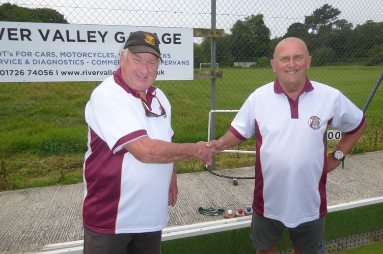 The Men's Tippett Shield finalists, Malcolm McCarthy (left) and Roger Biddick. Picture: Grampound Bowling Club