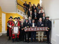HMS Penzance returns the freedom of the town