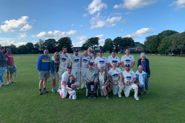 Hellesveor's players and officials after beating Luckett Seconds by four wickets at St Stephen CC. Picture: Hellesveor CC