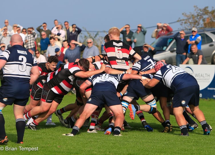 Maul time at a sunny St Ives as they locked horns with Pirates Amateurs. Picture: Brian Tempest