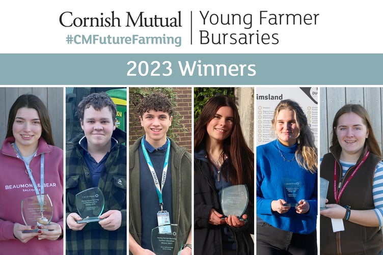 Winners of the 2023 Cornish Mutual Young Farmer Bursaries