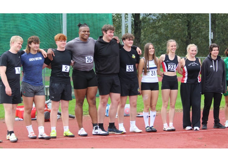 Olympic discus thrower Lawrence Okoye (26) drew a large crowd to Par Track before wowing the audience with record-breaking distances seen in Cornwall. Picture: Newquay and Par AC