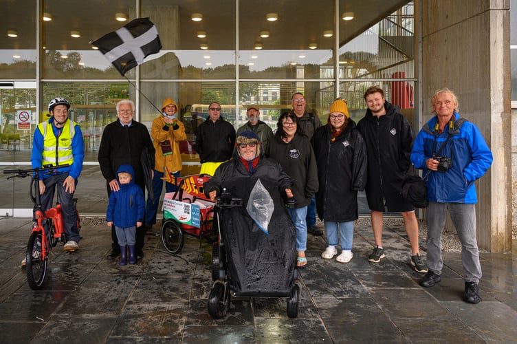 Steven Webb meets friends at County Hall for the last leg of the Cornwall 500