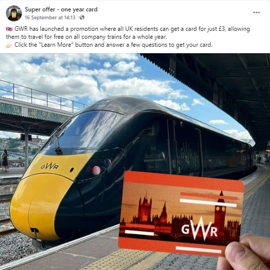 An example of the scam post.