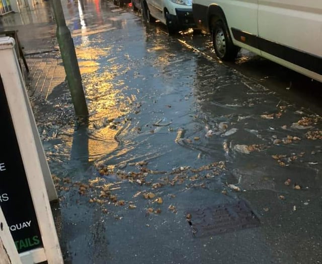 Businesses impacted after sewage spilled onto street 