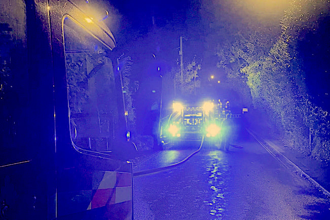 A picture from the incident posted by St Dennis firefighters.