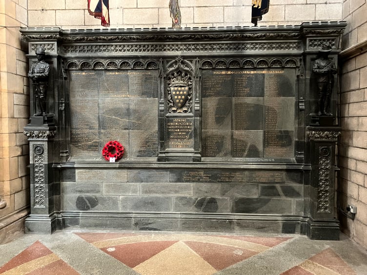 The Boer War Memorial at Truro Cathedral