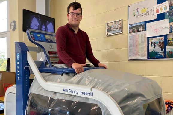 A client using the anti-gravity treadmill at the Merlin Centre.