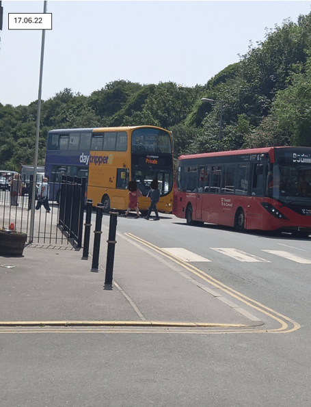 Bus services at Padstow station which cause a hazard, according to the town council (Picture: Padstow Town Council)