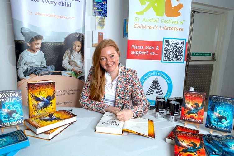 AF Steadman signing books at this year's St Austell Festival of Children's Literature. Picture: Paul Williams