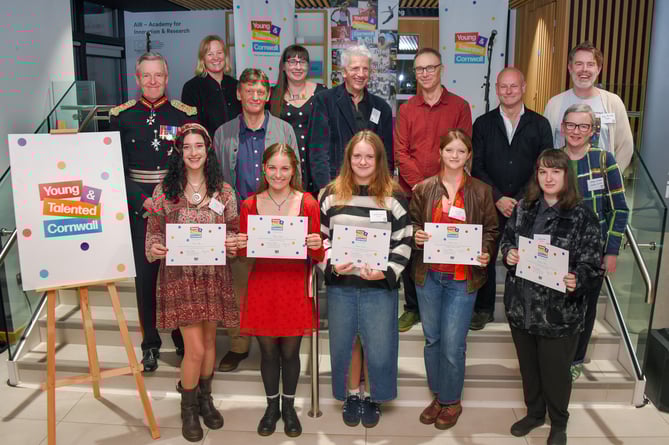 Young & Talented Cornwall’s Creative Writing Award celebrate with mentors and sponsors
