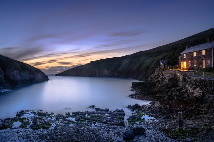 First -Last Light at Port Quin by Frank Leavesley