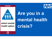 NHS 111 offering local crisis mental health support