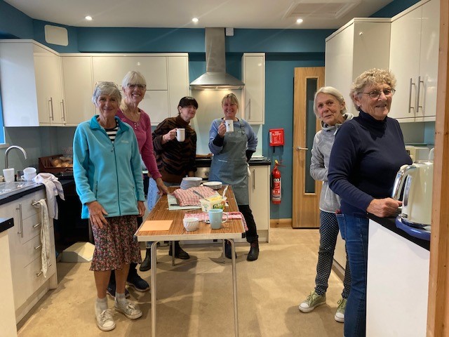 Residents of Mawgan Porth rallied together to host a community brunch to raise funds for ShelterBox. Pictured here (L-R) are Daphne, Ingrid, Dawn, Babs, Jane and Barbara
