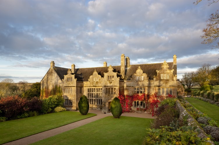 The east front at Trerice, Cornwall. This facade of the manor house is dated c.1570.
