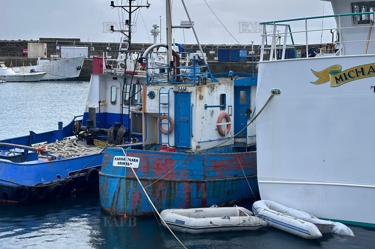 The Karina Olsen pictured at Penzance harbour before it sank.