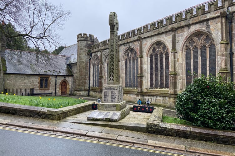 Wreaths will be laid at the war memorial in St Austell on Sunday and Monday. Picture: Andrew Townsend