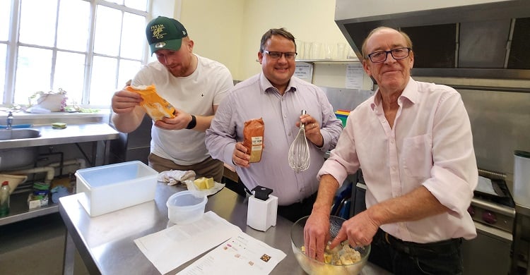 Cllrs Mustoe and Guest, centre and right, with Duncan Williams from Carefree Cornwall at the Corporate Parenting Board Takeover Day