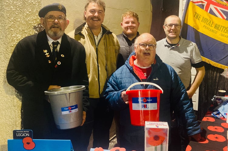 Supporters at Cornish Pirates with donation buckets during the recent Exeter Chiefs clash. Donation totalled £1,340 for the Royal British Legion. Picture: Brian Tempest