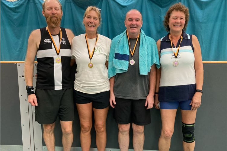 The Mixed Social finalists. From left: Martin Penney, Fran Combellack, Mark Griffiths and Zelda Bennett. Picture: Cornwall Badminton