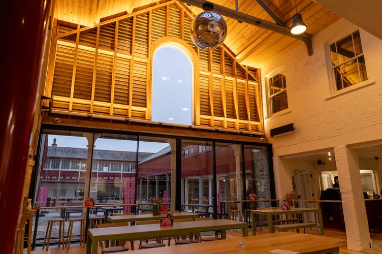 Buttermarket dining hall and courtyard.