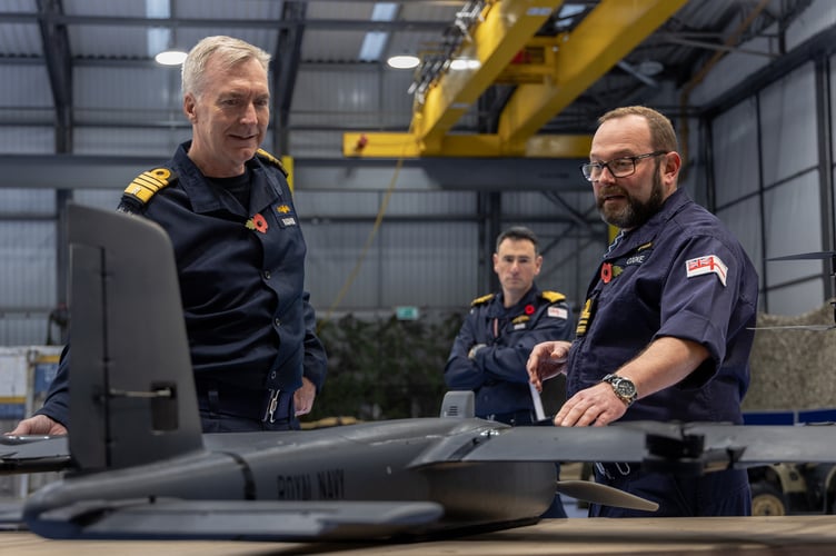 

The Chief of the Defence Staff Admiral Sir Tony Radakin meets personnel at 700X Naval Air Squadron, based at RNAS Culdrose. Five years ago, when he was First Sea Lord, Admiral Radakin directed the fleet Air Arm squadron to begin trials with drones. They are regularly deployed on warships around the world. He was given demonstrations of the squadron Puma, Banshee and Peregrine remotely-piloted air systems.

 

The Chief of the Defence Staff Admiral Sir Tony Radakin talks to sailors and civilians from across RNAS Culdrose during a visit to the Cornish air station. The event was held in the hangar of 700X Naval Air Squadron.

 

The Chief of the Defence Staff Admiral Sir Tony Radakin presents Lieutenant Commander Ian âNurseyâ Mailes with his valedictory certificate after he retired from the Royal Navy after 34 yearsâ service. Lt Cdr Mailes served as a helicopter observer in Sea King and Merlin aircraft, based mainly out of RNAS Culdrose.

 

The Chief of the Defence Staff Admiral Sir Tony Radakin presented a valedictory certificate to Lieutenant Commander Alastair âBouncyâ Castle years. They both served together in 1990 on their first ship as lieutenants and have remained good friends. Lt Cdr Castle trained as a pilot in Sea King and Merlin helicopters and has spent most of his career at RNAS Culdrose.