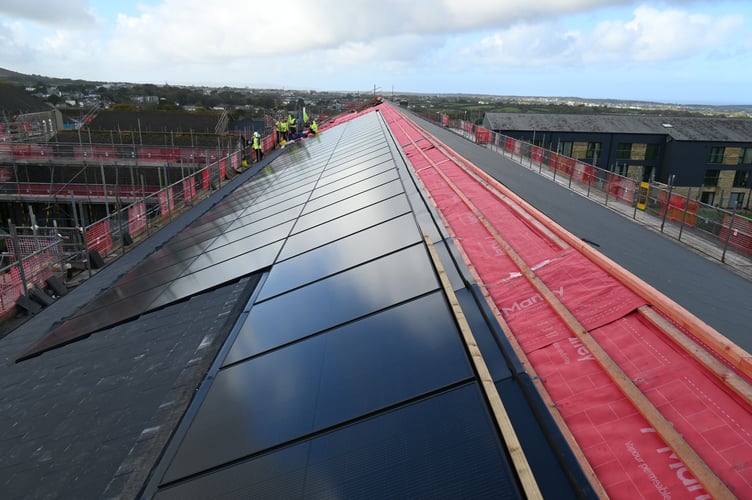 Three panels on roof.