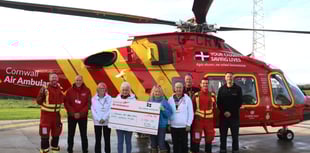 Tennis club make donation to Cornwall Air Ambulance's HELi2 appeal