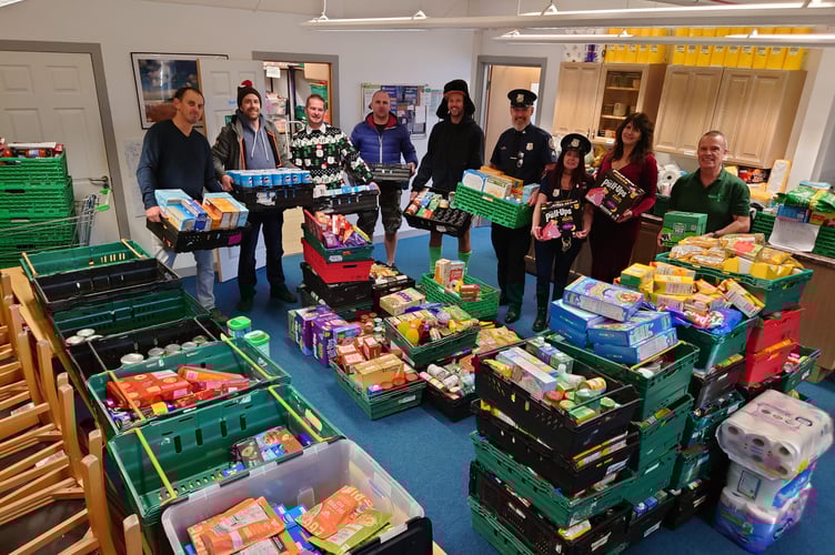 Over a tonne of food was delivered to St Austell foodbank last year.