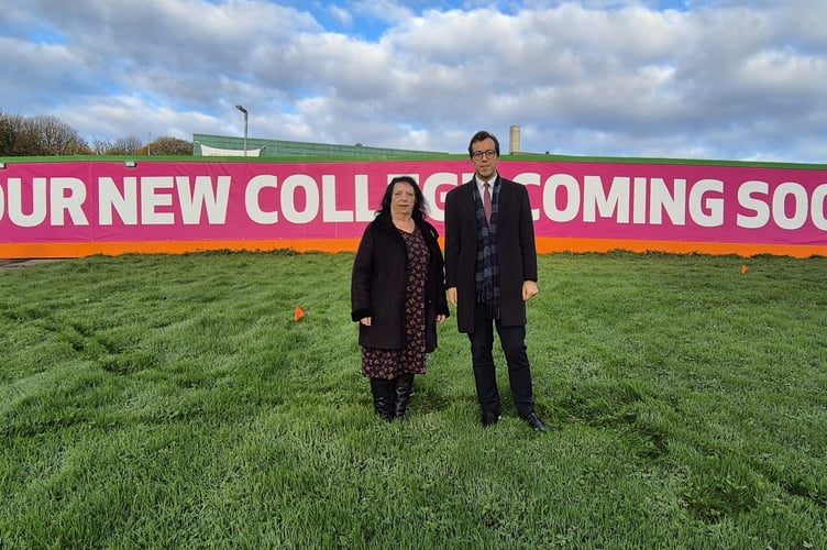 Labour MP for St Austell and Newquay MP Noah Law with Councillor Andrea Lanxon