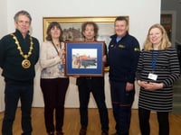 Drawing depicting RNLI Penlee’s bravery donated to Penlee gallery