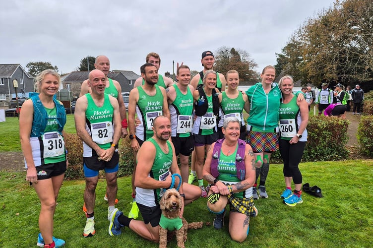 The participants from Hayle at the Cornish Marathon. Picture: Hayle Runners