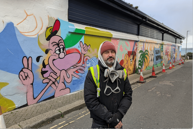 New colourful mural taking shape in Newquay