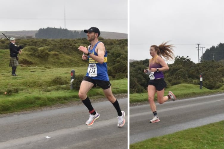 The respective winners of the men's and ladies' races at The Cornish Marathon. LEFT: Truro Running Club's Steve Reynolds. RIGHT: St Austell Running Club's Jodie Gauld. Pictures: Jon Harris Photography