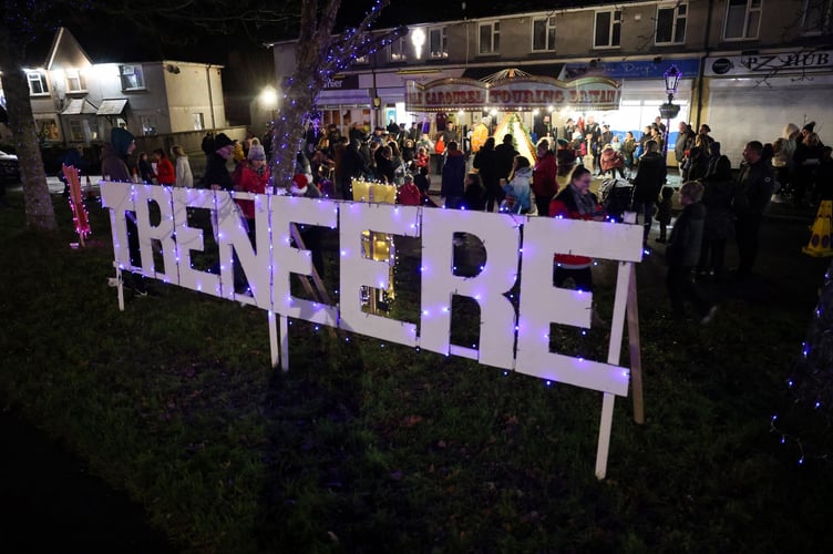 Residents of Treneere in Penzance are joined by town mayor Jonathan How and Santa Claus as the Christmas lights are switched on in the community on Sunday December 12.
The Christmas lights are organised by Treneere Team Spirit, working in conjunction with Whole Again Communities and Treneere Stores, and with funding from RGB Building Supplies, LiveWest and Cornwall councillor Tim Dwelly.
One of the main organisers, Natisha Lobb commneted "We've been doing this for about six or seven years now, and each year it's getting bigger and better. I absolutely love it, you see all the community come together with Christmas spirit."