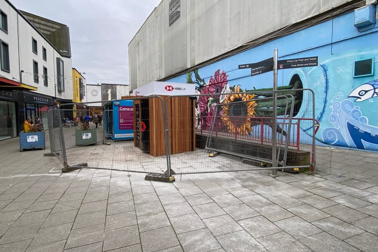 The community cash pod is clad in cedar slats. Picture: Andrew Townsend