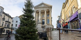 Penzance's Christmas tree goes up ahead of Storm Bert