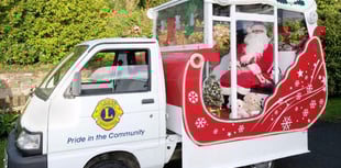 Santa sets out his route for visiting St Austell with the Lions club