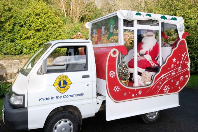 Santa will be touring the streets of the St Austell district in the run-up to Christmas.