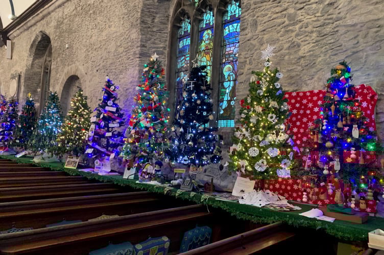 Christmas trees adorn every inch of St Nicholas and St Faith Church in Saltash during their magical Christmas Tree Festival which runs until December 13. (Picture: Sarah Martin)