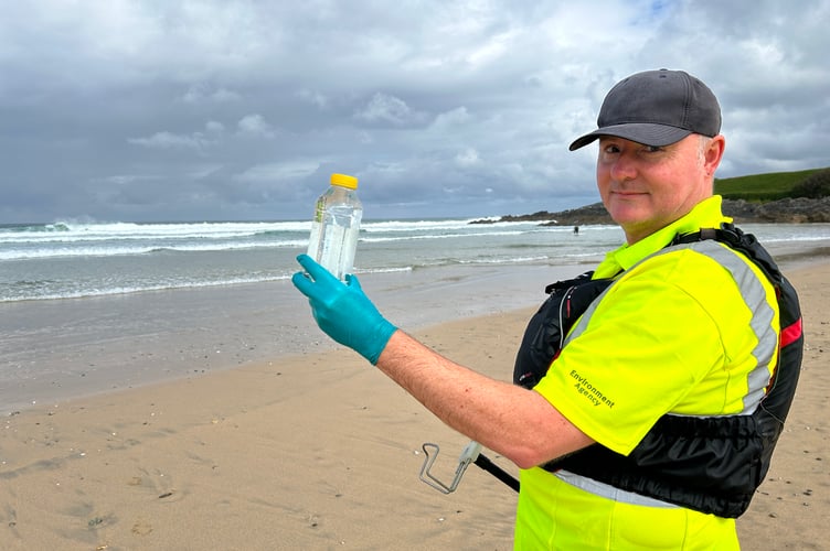 The first sample of the 2024 bathing water season in Devon and Cornwall, taken in May at Fistral Beach, Newquay