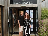 Generous travel agent spreading Christmas cheer