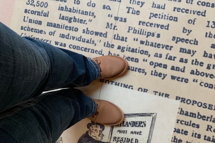 Stepping back in time, in authentic South African Veldskoen to the Anglo-Boer war in the War Rooms. (Picture: Sarah Martin)