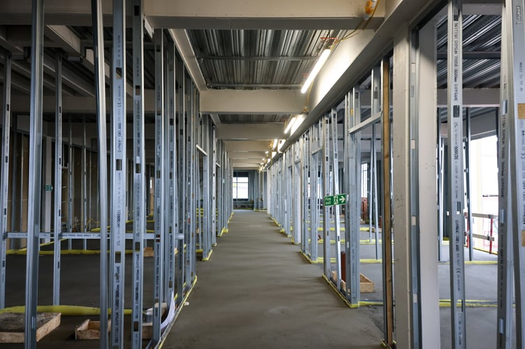 Penzance councillors are given a tour of the new Outpatient Department at West Cornwall Hospital in Penzance as it reaches a major milestone in the Â£9 million project. Photo by Penzance Council