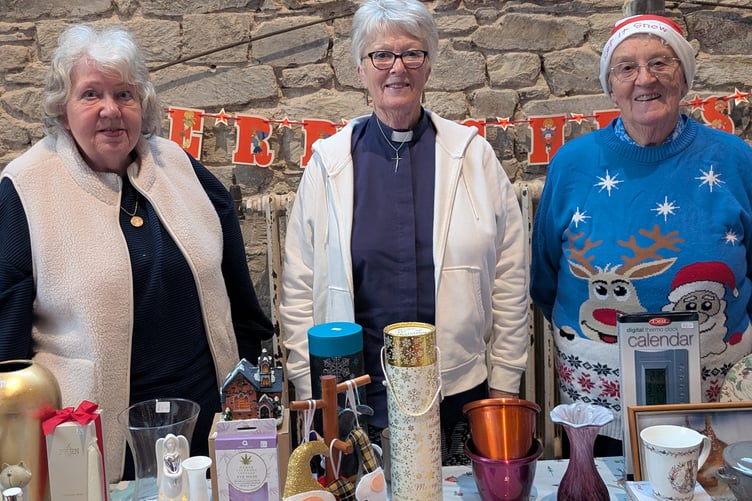 Rosemary, Jan and Aline, three of the volunteers with the church operating the gift section. (Picture: Aaron Greenaway)